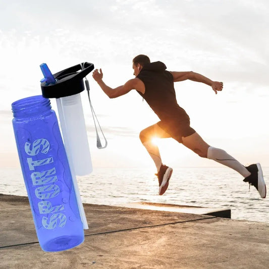 Stylish Water Sport Bottle 1000ml with Straw | Leakproof BPA-Free Hydration Bottle for School, Gym & Travel