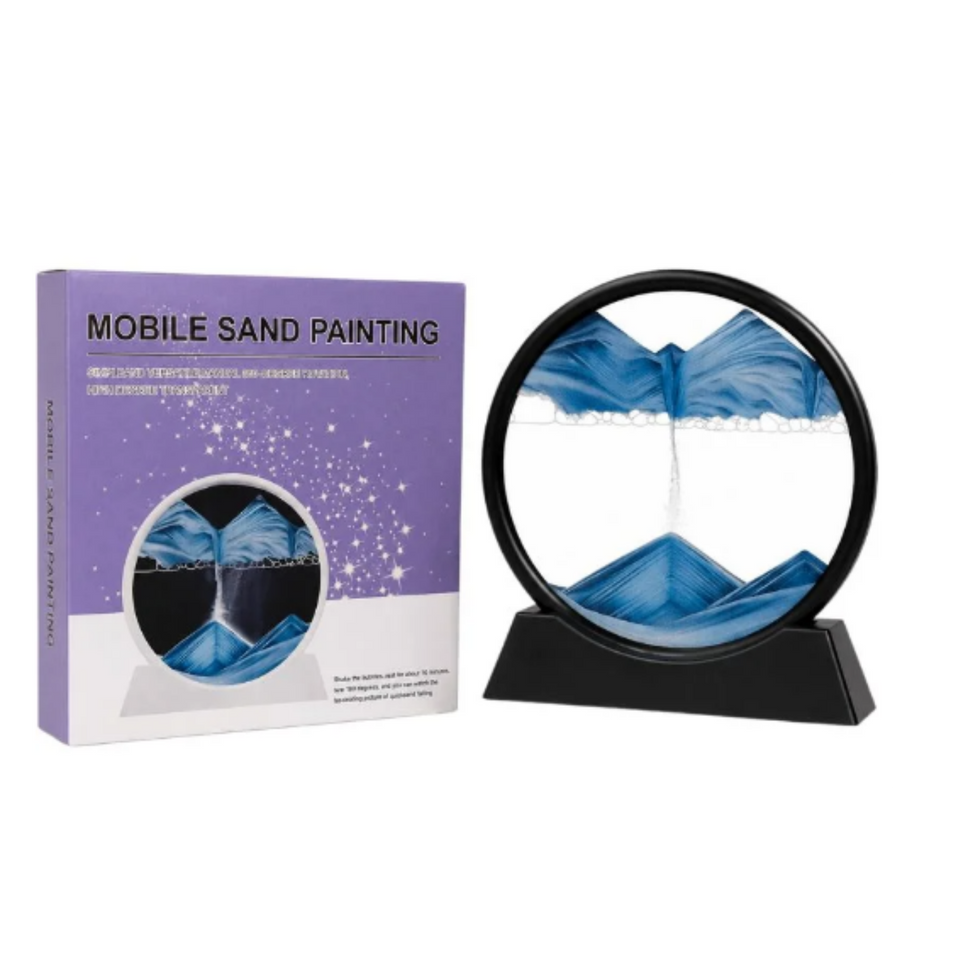 Moving Sand Art Picture | 3D Dynamic Deep Sea Sandscape with Display Stand | Random Color