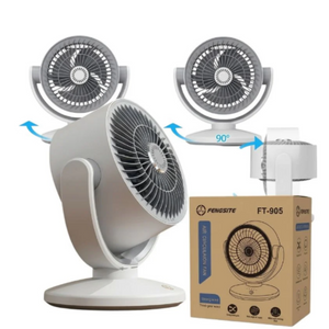 Oscillating Desktop Circulating Fan FT-905 | Rechargeable Mini Table Fan with LED Display & 3 Speeds