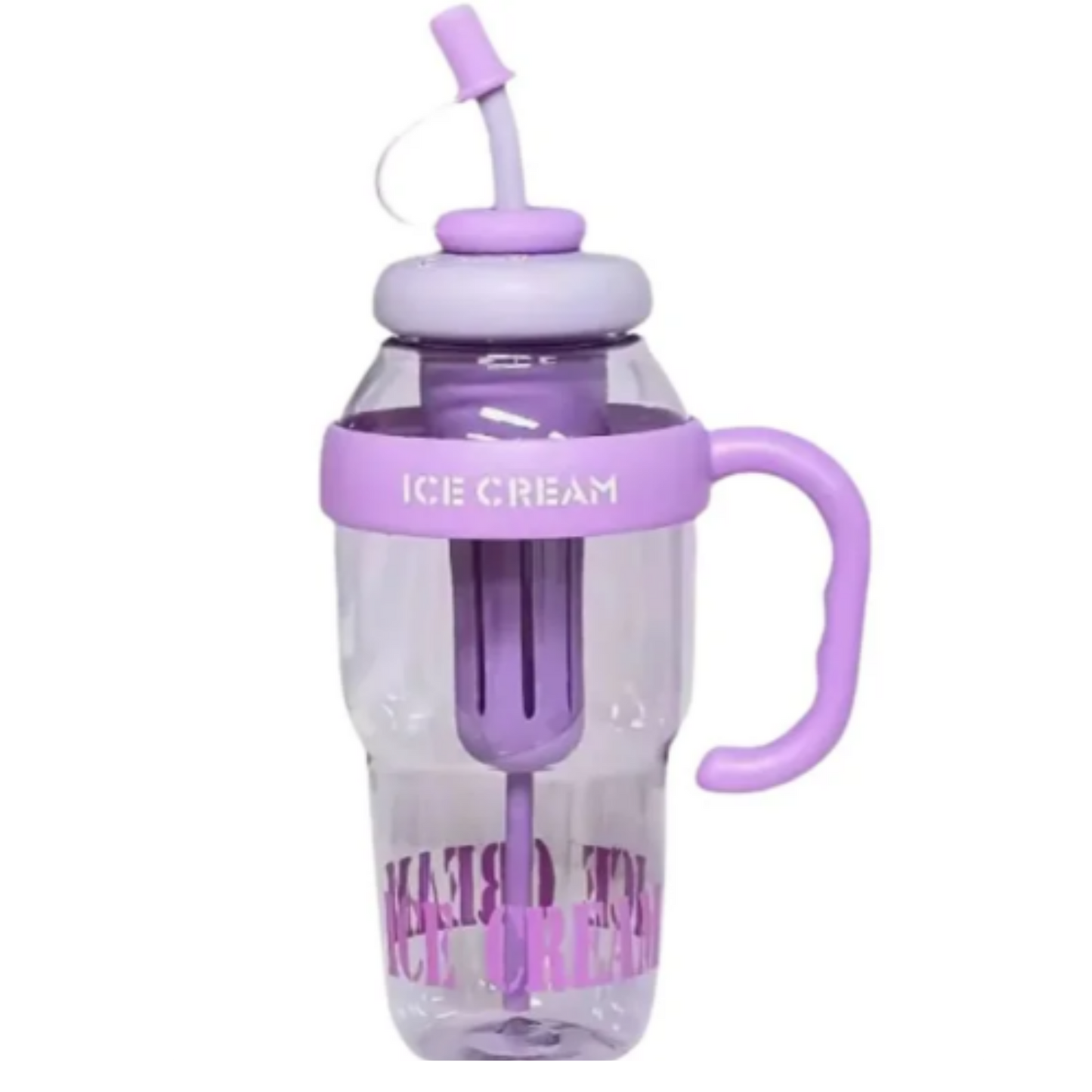 Ice Cream Water Bottle with Straw & Tea Infuser | 1400ml | | Large Capacity Gym & Summer Drink Bottle | Random color
