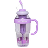 Ice Cream Water Bottle with Straw & Tea Infuser | 1400ml | | Large Capacity Gym & Summer Drink Bottle | Random color