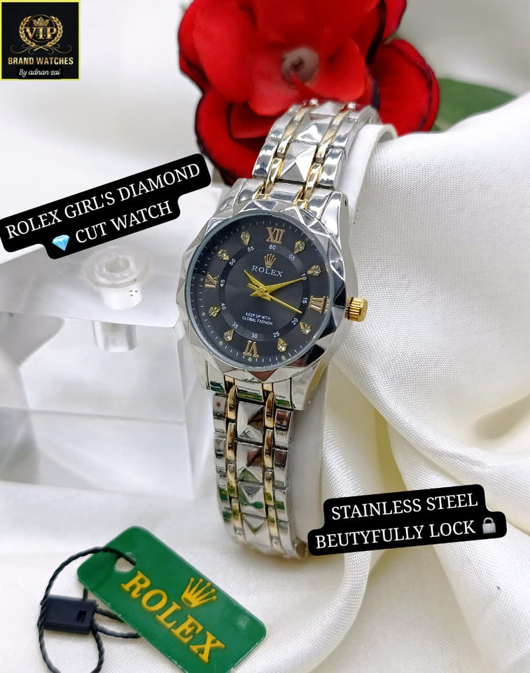 HI QUALITY ROLEX GIRLS DAIMOND CUT WATCHES⬅️  DAIMONDS CUT GLASS