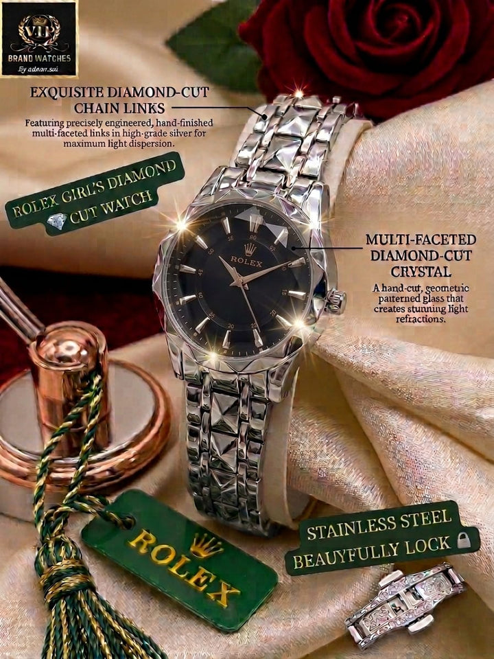 HI QUALITY ROLEX GIRLS DAIMOND CUT WATCHES⬅️  DAIMONDS CUT GLASS