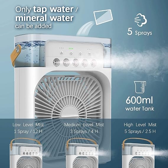 Mini air cooling ❄️ fan multifunction usb new household portable air conditioner humidifier strong wind | protable fan | portable air❄️ cooler (random color)