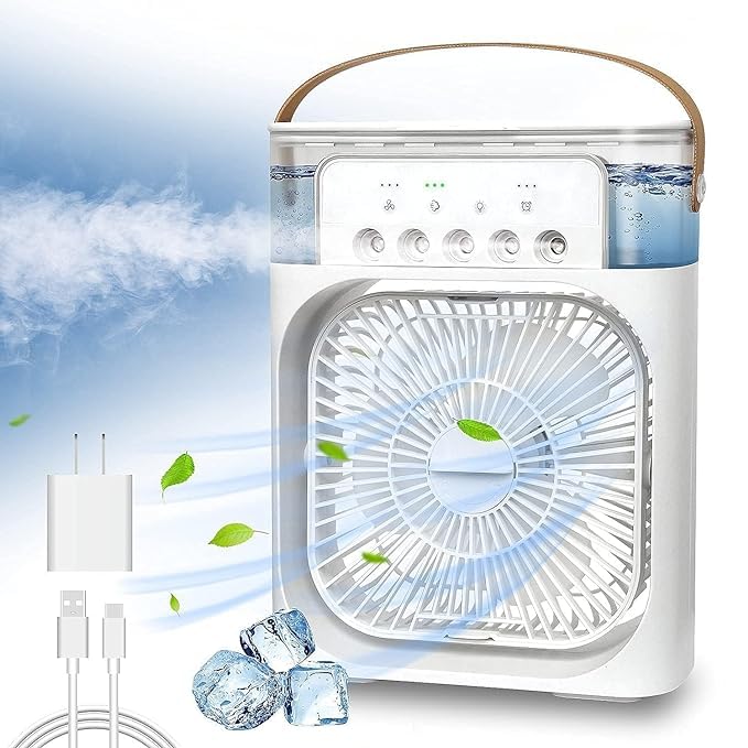 Mini air cooling ❄️ fan multifunction usb new household portable air conditioner humidifier strong wind | protable fan | portable air❄️ cooler (random color)