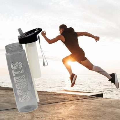 Stylish Water Sport Bottle 1000ml with Straw | Leakproof BPA-Free Hydration Bottle for School, Gym & Travel