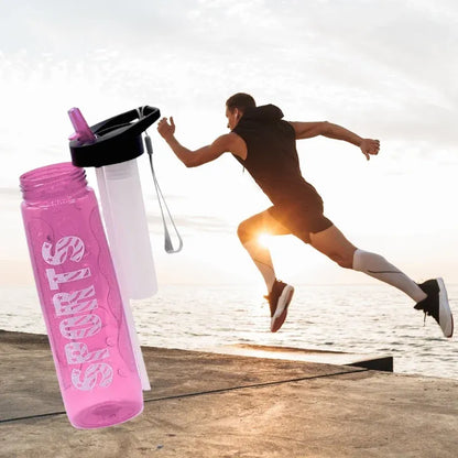 Stylish Water Sport Bottle 1000ml with Straw | Leakproof BPA-Free Hydration Bottle for School, Gym & Travel