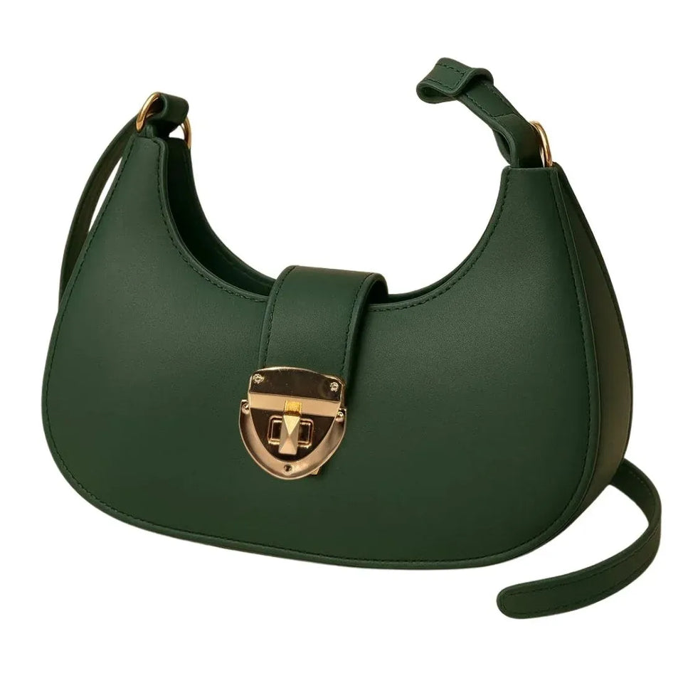 Crescent Luxury Faux Leather Shoulder Bag